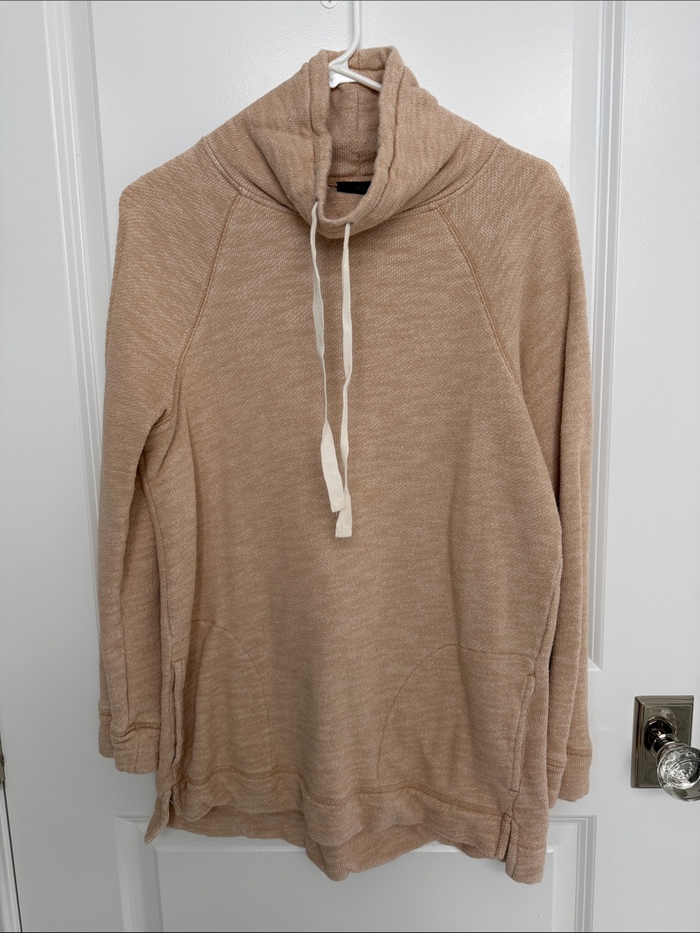Cozy Cowl Neck Pullover Sweater - Beige
